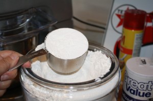 measuring flour