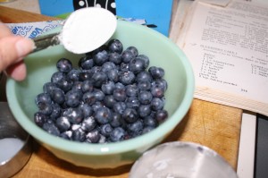 flour the blueberries