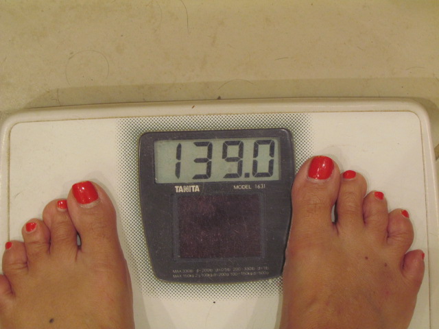 139 lbs. on scale