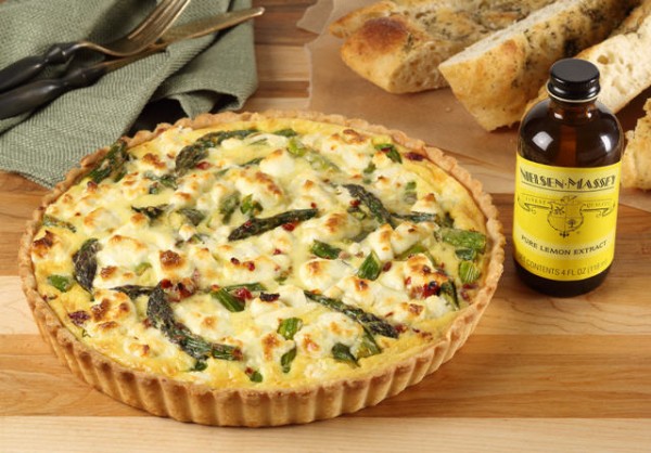 asparagus tomato & Goat cheese tart