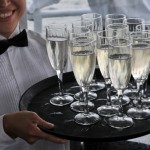 champagne on a tray