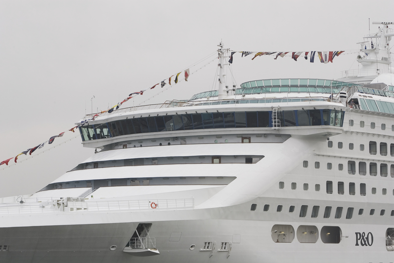 Front view of a cruise ship