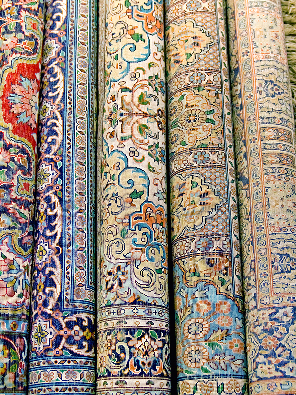Indian carpets are rolled into coils