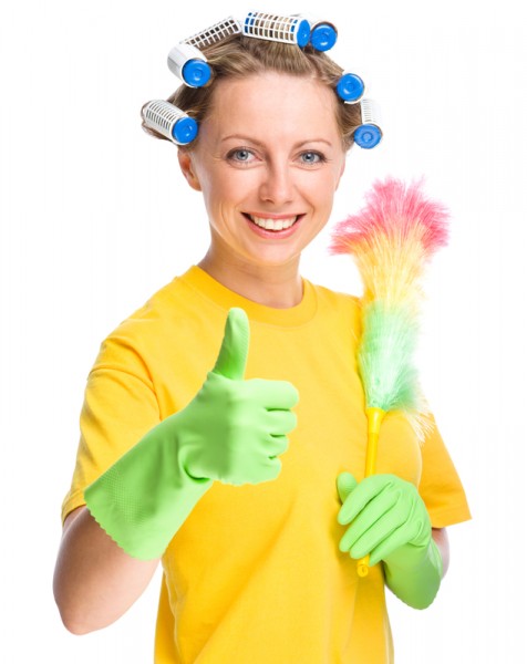 Young woman as a cleaning maid