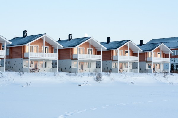 Lodges in snow