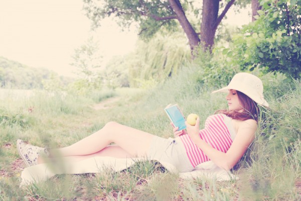 girl reading a book