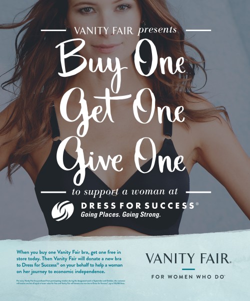 When Bras Offer A Different Kind Of Support: Vanity Fair® Lingerie Donates  50,000 Bras To Empower Women At Dress For Success®