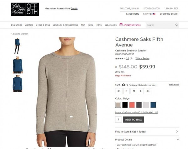 I found a CASHMERE sweater for only $59 . One for a friend & one for me.