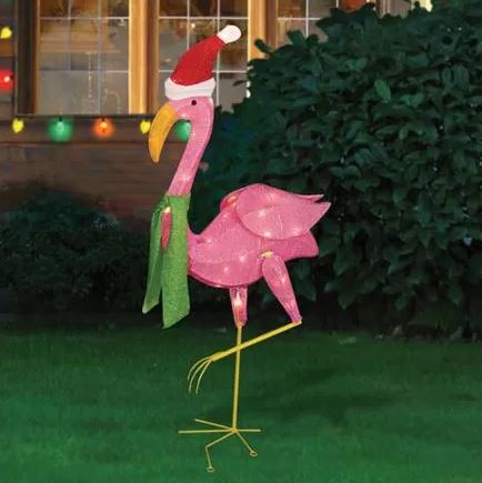 pre-lit flamingo