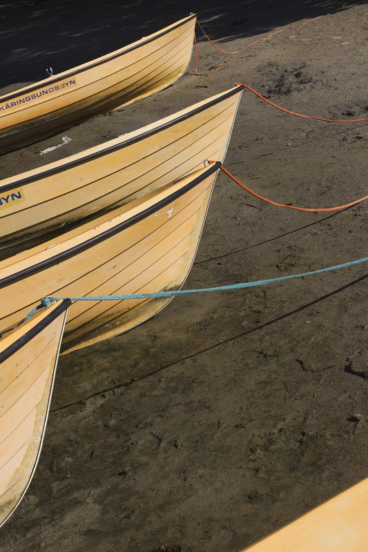 skiffs lined up