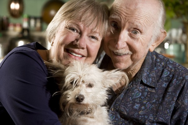 Portrait of Senior Couple with Dog