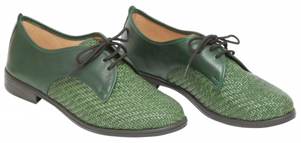 green woven oxford shoes loafers BangiShop on DaWanda.com