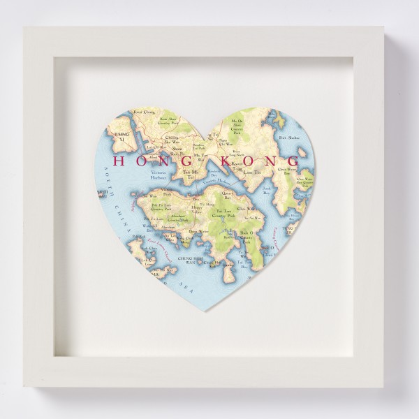 Hong Kong Heart Map - Off White