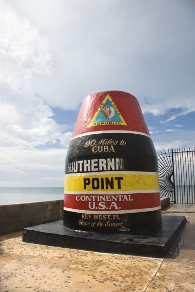 Southernmost point landmark of Key West, Florida.