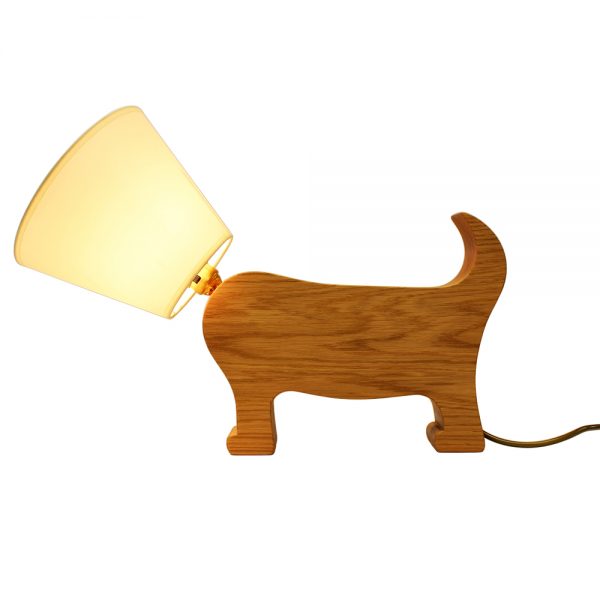 Dog Lamp in Oak