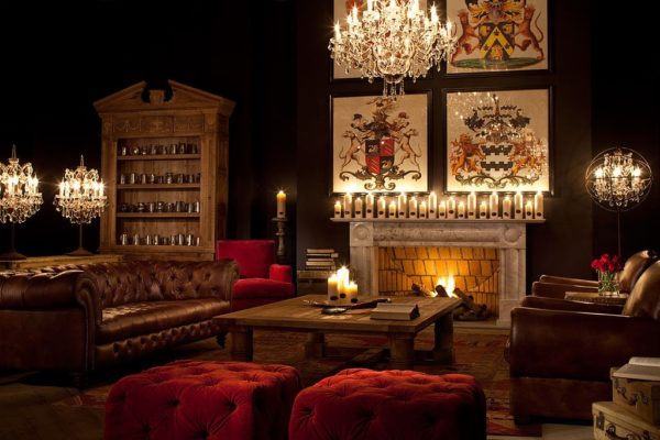Luxurious cigar lounge.